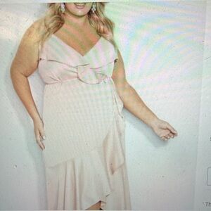 City Chic Blush Asymmetrical Dress